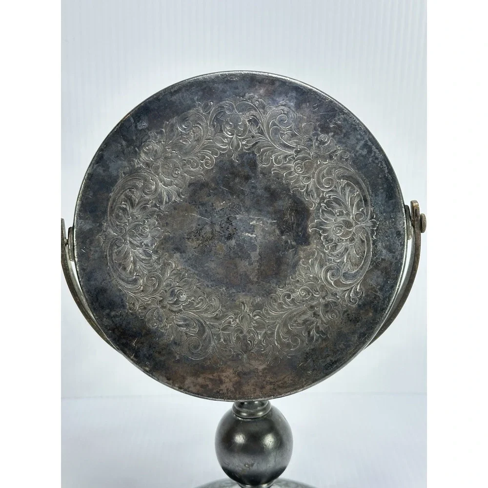Antique Derby Silver Co 6810 Victorian Silverplate Beveled Vanity Dresser Mirror